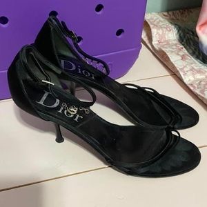 Authentic Dior Satin Charm Strappy Shoes